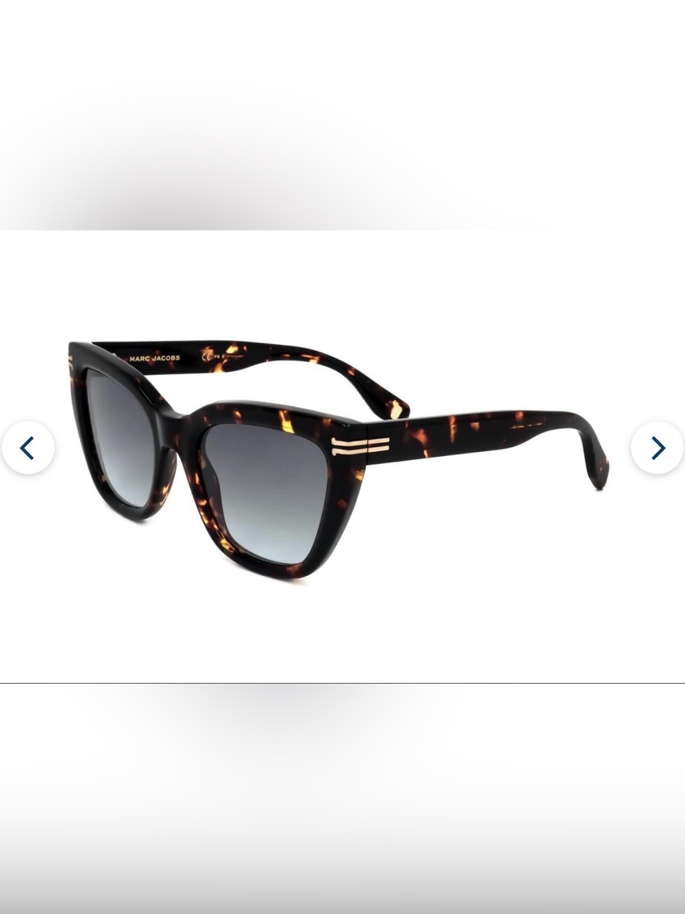 Marc Jacobs Tortoiseshell Cat-Eye Sunglasses with Gradient Lenses - Brown/Black